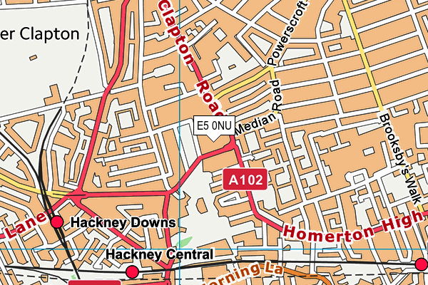 E5 0NU map - OS VectorMap District (Ordnance Survey)