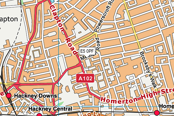 E5 0PF map - OS VectorMap District (Ordnance Survey)