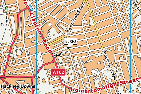 E5 0PJ map - OS VectorMap District (Ordnance Survey)