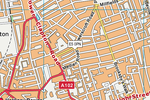 E5 0PN map - OS VectorMap District (Ordnance Survey)