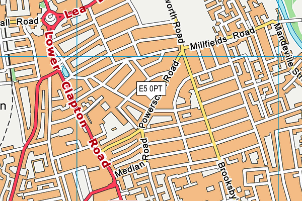 E5 0PT map - OS VectorMap District (Ordnance Survey)