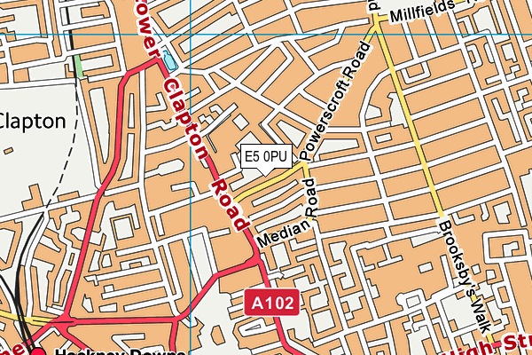 E5 0PU map - OS VectorMap District (Ordnance Survey)