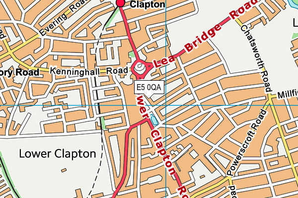 E5 0QA map - OS VectorMap District (Ordnance Survey)