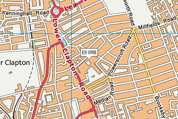 Clapton Girls Academy map (E5 0RB) - OS VectorMap District (Ordnance Survey)