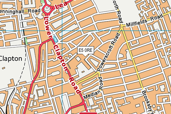 E5 0RE map - OS VectorMap District (Ordnance Survey)