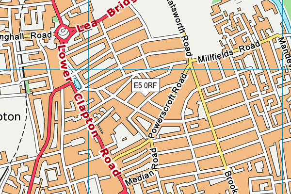 E5 0RF map - OS VectorMap District (Ordnance Survey)