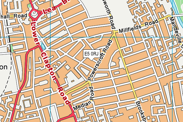 E5 0RJ map - OS VectorMap District (Ordnance Survey)