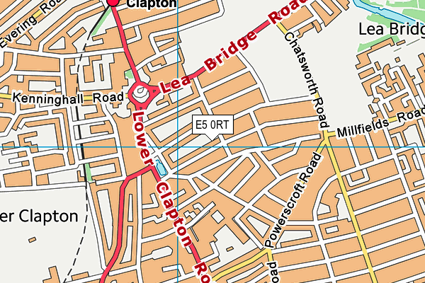 E5 0RT map - OS VectorMap District (Ordnance Survey)