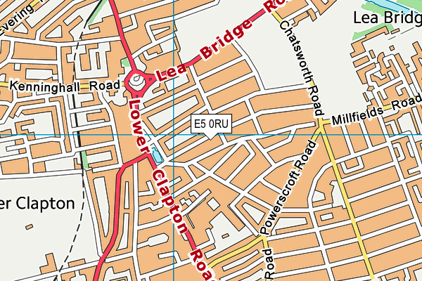 E5 0RU map - OS VectorMap District (Ordnance Survey)