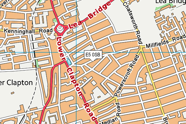 E5 0SB map - OS VectorMap District (Ordnance Survey)