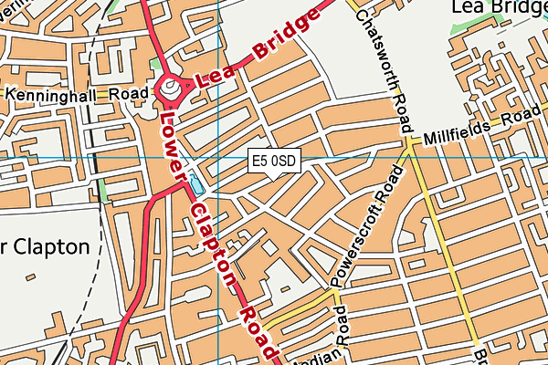 E5 0SD map - OS VectorMap District (Ordnance Survey)