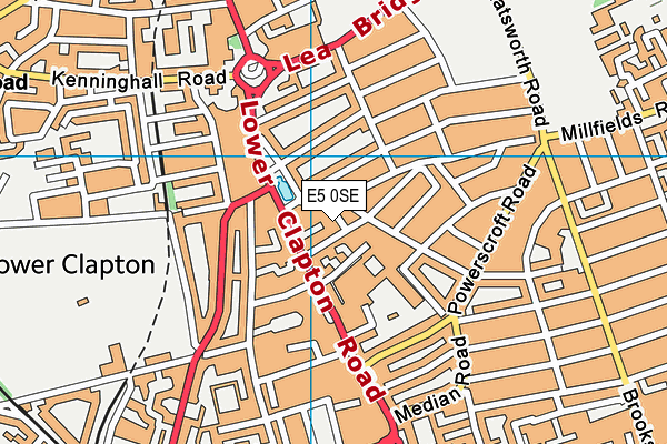 E5 0SE map - OS VectorMap District (Ordnance Survey)