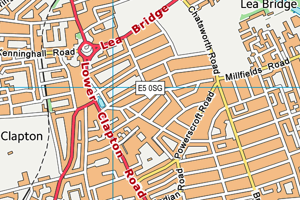 E5 0SG map - OS VectorMap District (Ordnance Survey)