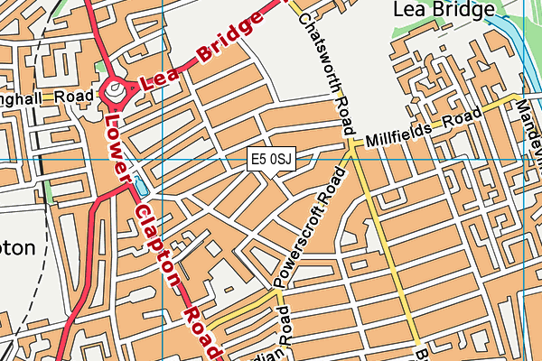 E5 0SJ map - OS VectorMap District (Ordnance Survey)