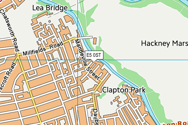 E5 0ST map - OS VectorMap District (Ordnance Survey)