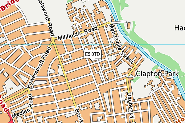 E5 0TD map - OS VectorMap District (Ordnance Survey)