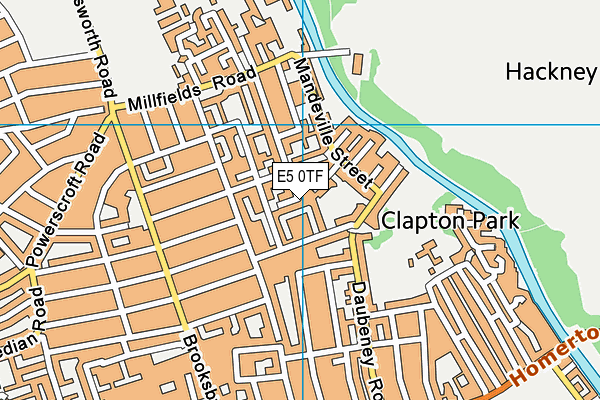 E5 0TF map - OS VectorMap District (Ordnance Survey)