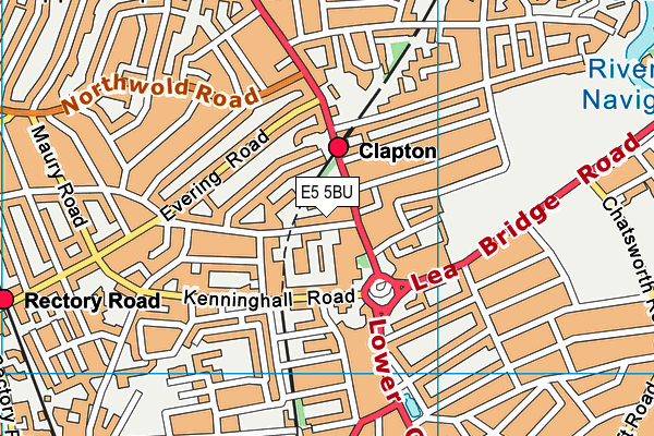 E5 5BU map - OS VectorMap District (Ordnance Survey)