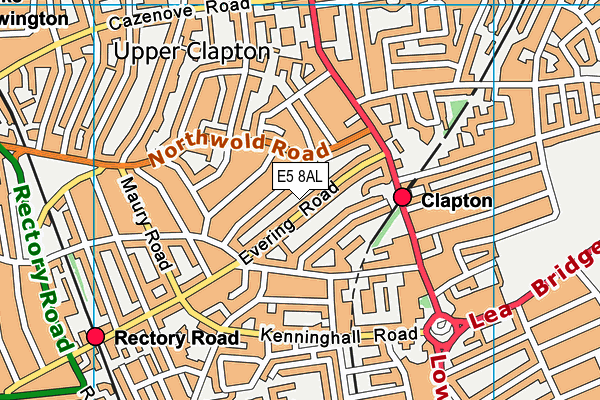 E5 8AL map - OS VectorMap District (Ordnance Survey)