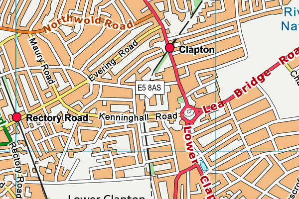 E5 8AS map - OS VectorMap District (Ordnance Survey)