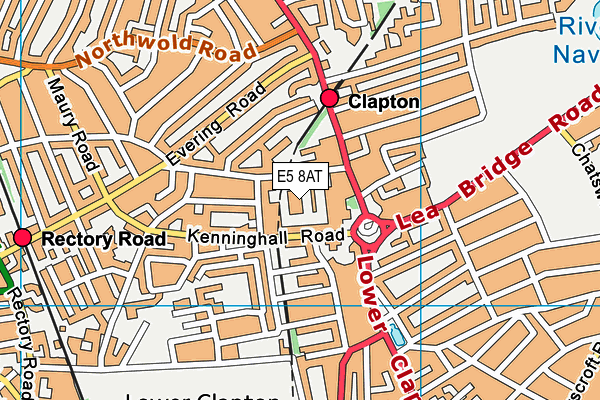 E5 8AT map - OS VectorMap District (Ordnance Survey)