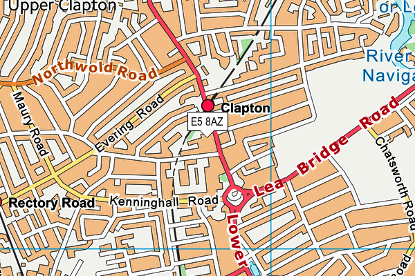 E5 8AZ map - OS VectorMap District (Ordnance Survey)