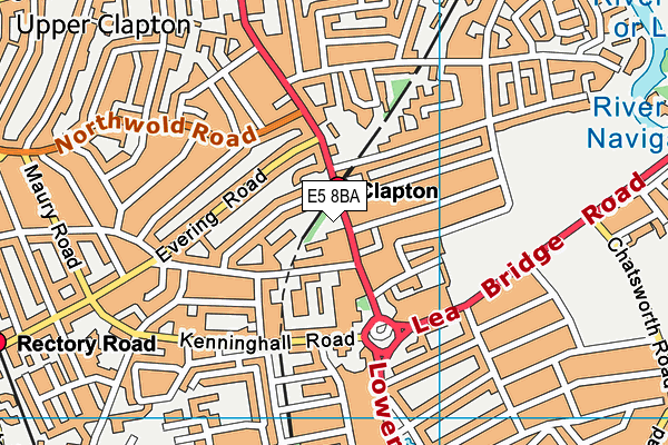 E5 8BA map - OS VectorMap District (Ordnance Survey)