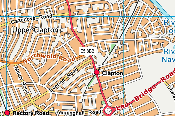 E5 8BB map - OS VectorMap District (Ordnance Survey)