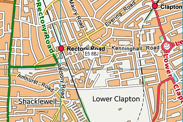 E5 8BJ map - OS VectorMap District (Ordnance Survey)