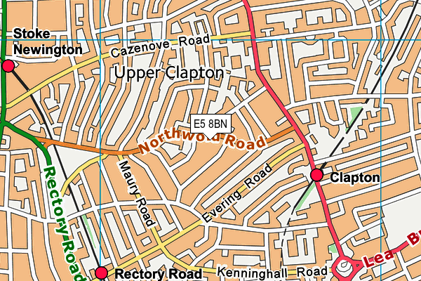 E5 8BN map - OS VectorMap District (Ordnance Survey)