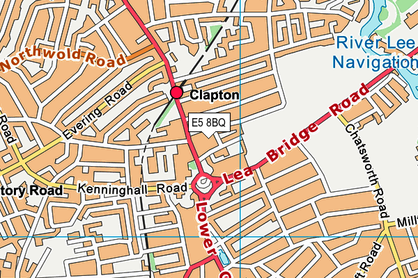 E5 8BQ map - OS VectorMap District (Ordnance Survey)