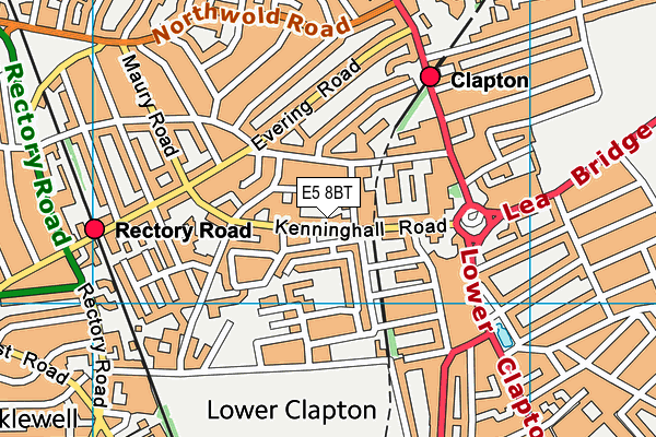 E5 8BT map - OS VectorMap District (Ordnance Survey)