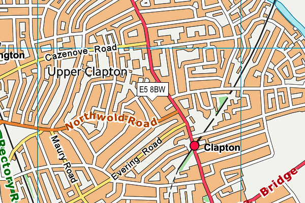 E5 8BW map - OS VectorMap District (Ordnance Survey)