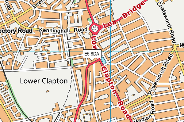 E5 8DA map - OS VectorMap District (Ordnance Survey)