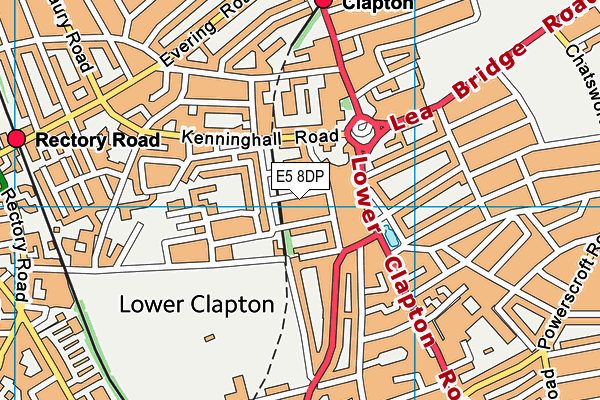 E5 8DP map - OS VectorMap District (Ordnance Survey)