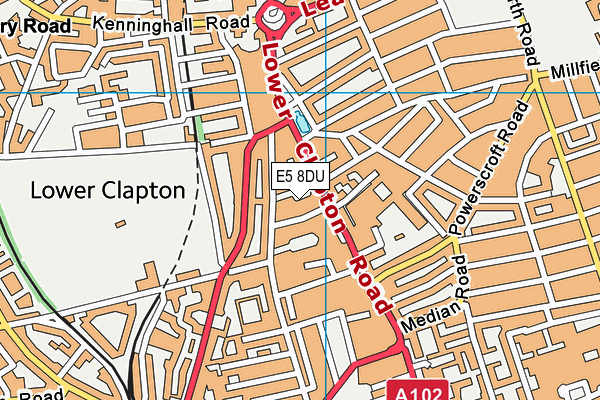 E5 8DU map - OS VectorMap District (Ordnance Survey)