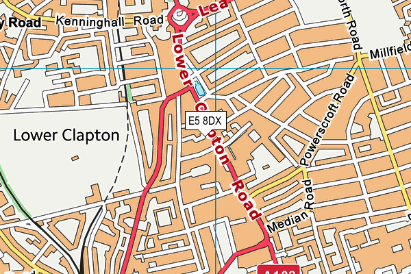 E5 8DX map - OS VectorMap District (Ordnance Survey)