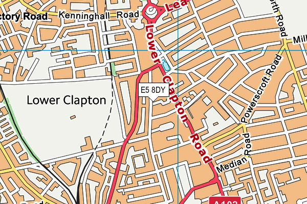 E5 8DY map - OS VectorMap District (Ordnance Survey)