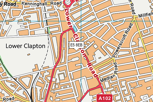 E5 8EB map - OS VectorMap District (Ordnance Survey)