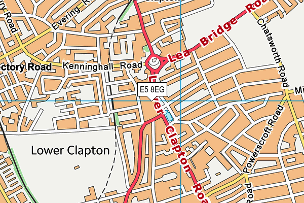 E5 8EG map - OS VectorMap District (Ordnance Survey)