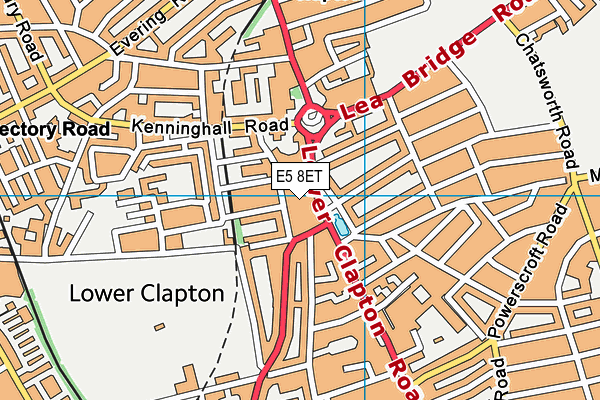 E5 8ET map - OS VectorMap District (Ordnance Survey)