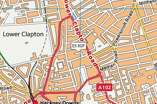 E5 8GF map - OS VectorMap District (Ordnance Survey)