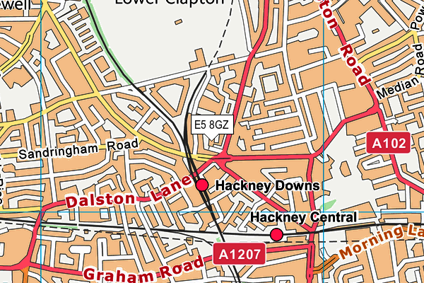 E5 8GZ map - OS VectorMap District (Ordnance Survey)