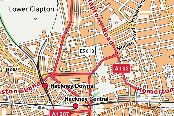 E5 8HB map - OS VectorMap District (Ordnance Survey)