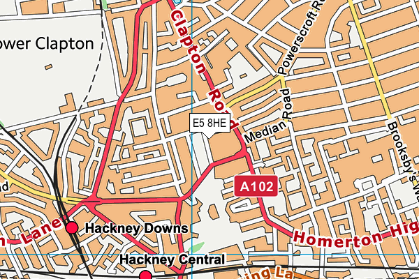 E5 8HE map - OS VectorMap District (Ordnance Survey)