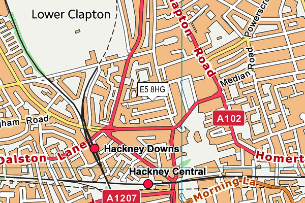 E5 8HG map - OS VectorMap District (Ordnance Survey)