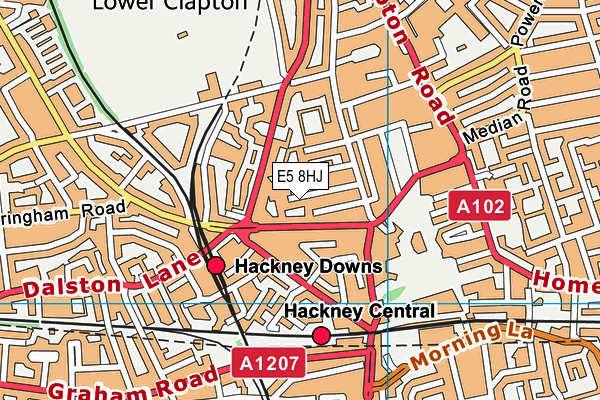 E5 8HJ map - OS VectorMap District (Ordnance Survey)