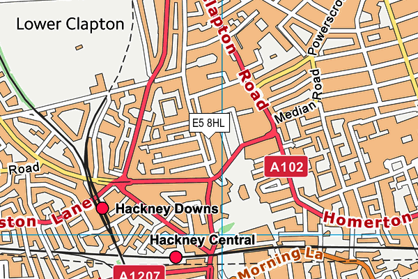 E5 8HL map - OS VectorMap District (Ordnance Survey)