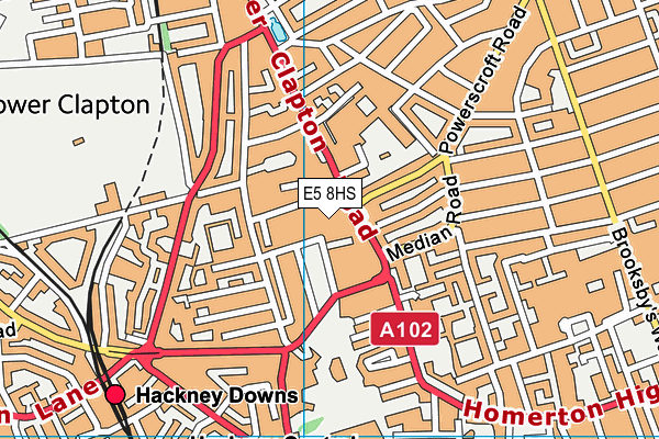 E5 8HS map - OS VectorMap District (Ordnance Survey)