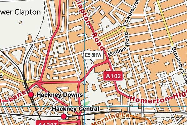 E5 8HW map - OS VectorMap District (Ordnance Survey)